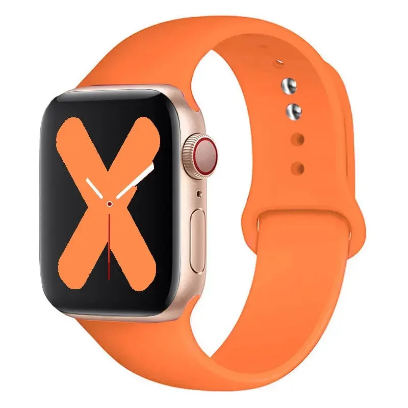 Silicone strap For Apple Watch band 44mm 40mm 45mm 41mm 42mm 38mm correa bracelet iWatch series 9 8 7 6 5 4 3 SE ultra 2 49mm