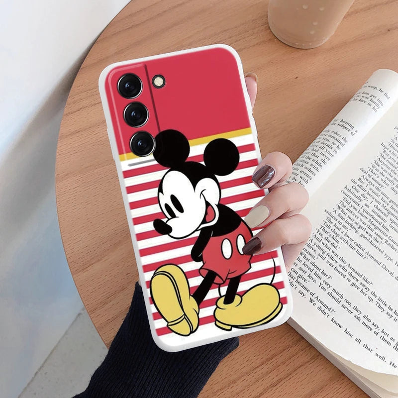 For Samsung S22 S 22 Plus Ultra Phone Case Cute Pink Mickey Minnie Soft TPU Protection Shockproof Cover For Samsung Galaxy S22