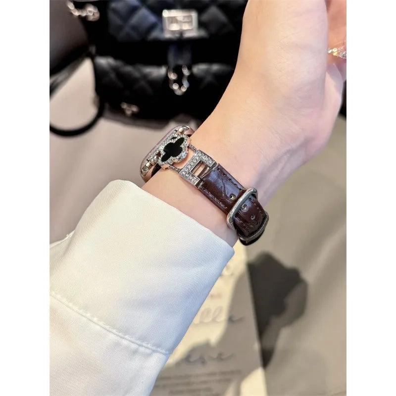 Clover fine diamond versatile pattern compatible with iWatch Apple strap 38mm 40mm 41mm 42mm 44mm 45mm 49mm