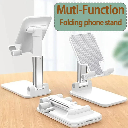 Foldable Desk Phone Stand – Adjustable Desktop Holder for Mobile & Tablet