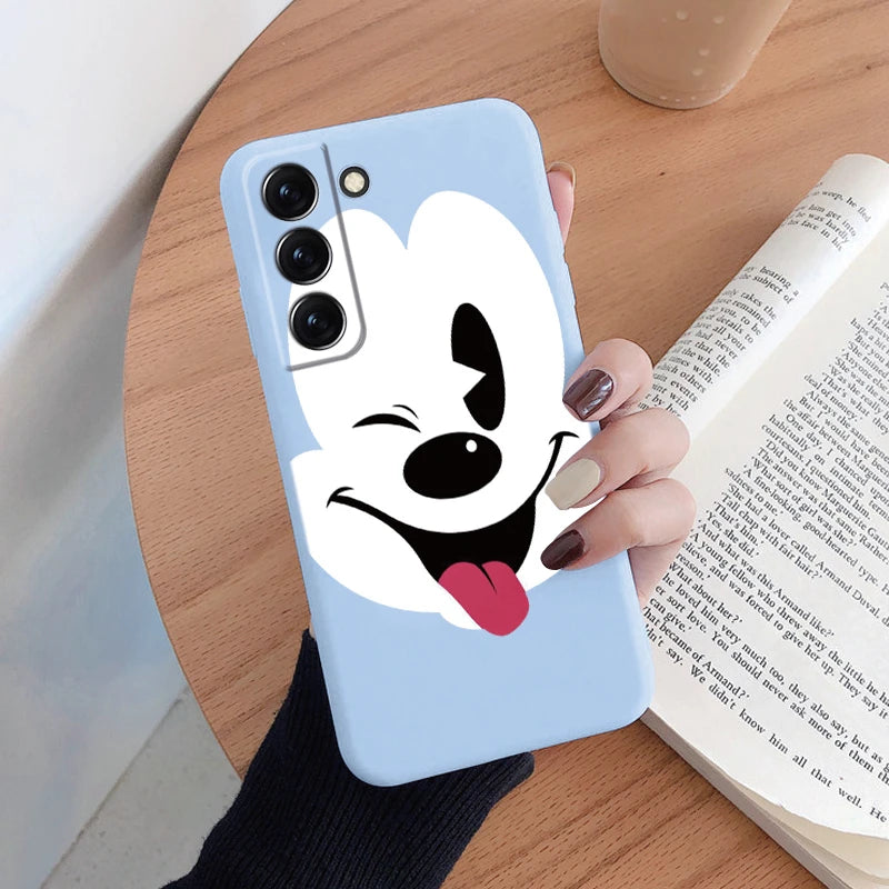 For Samsung S22 S 22 Plus Ultra Phone Case Cute Pink Mickey Minnie Soft TPU Protection Shockproof Cover For Samsung Galaxy S22