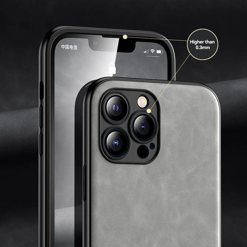 Luxury Magnetic Leather Case for iPhone 15 14 13 12 Pro Max Mini Magsafe Cover Support Car Holder