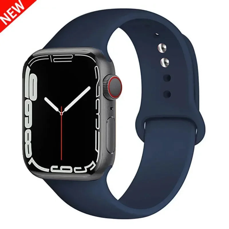 Silicone strap For Apple Watch band 44mm 40mm 45mm 41mm 42mm 38mm correa bracelet iWatch series 9 8 7 6 5 4 3 SE ultra 2 49mm