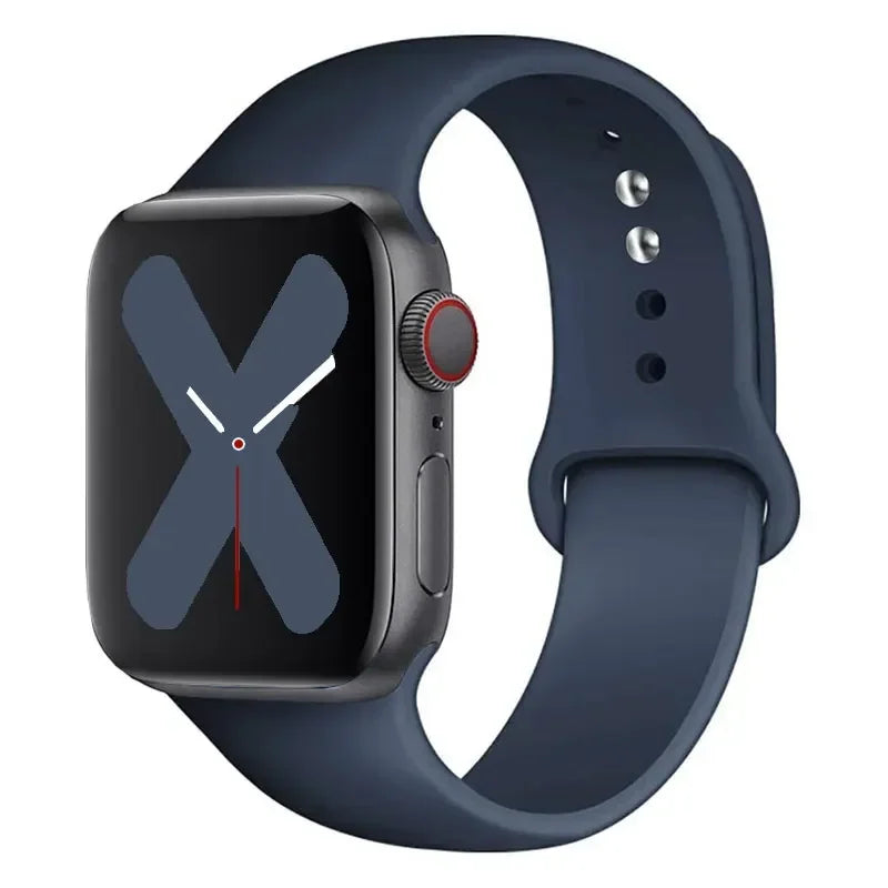 Silicone strap For Apple Watch band 44mm 40mm 45mm 41mm 42mm 38mm correa bracelet iWatch series 9 8 7 6 5 4 3 SE ultra 2 49mm