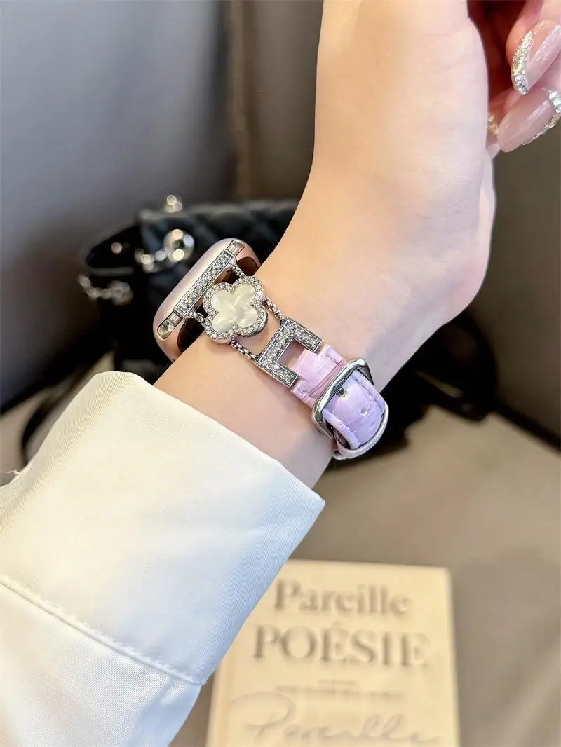 Clover fine diamond versatile pattern compatible with iWatch Apple strap 38mm 40mm 41mm 42mm 44mm 45mm 49mm