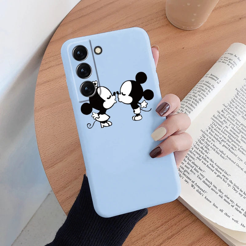 For Samsung S22 S 22 Plus Ultra Phone Case Cute Pink Mickey Minnie Soft TPU Protection Shockproof Cover For Samsung Galaxy S22