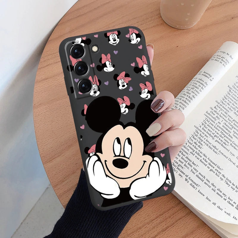 For Samsung S22 S 22 Plus Ultra Phone Case Cute Pink Mickey Minnie Soft TPU Protection Shockproof Cover For Samsung Galaxy S22