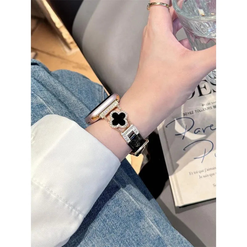 Clover fine diamond versatile pattern compatible with iWatch Apple strap 38mm 40mm 41mm 42mm 44mm 45mm 49mm