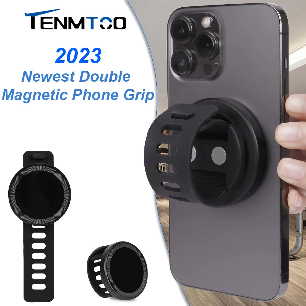 Magnetic Phone Grip for MagSafe Adjustable Strap bicycle Gym Phone Ring Holder Compatible with iPhone 14 Pro 13 12 Smartphones
