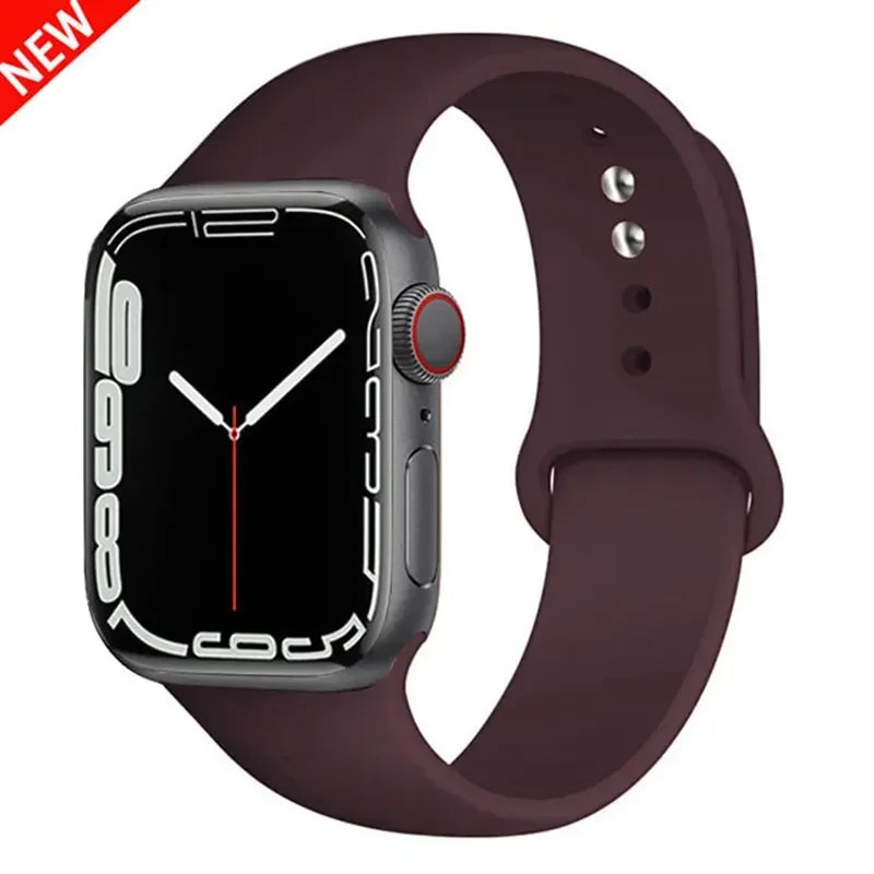 Silicone strap For Apple Watch band 44mm 40mm 45mm 41mm 42mm 38mm correa bracelet iWatch series 9 8 7 6 5 4 3 SE ultra 2 49mm