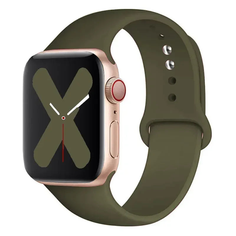 Silicone strap For Apple Watch band 44mm 40mm 45mm 41mm 42mm 38mm correa bracelet iWatch series 9 8 7 6 5 4 3 SE ultra 2 49mm
