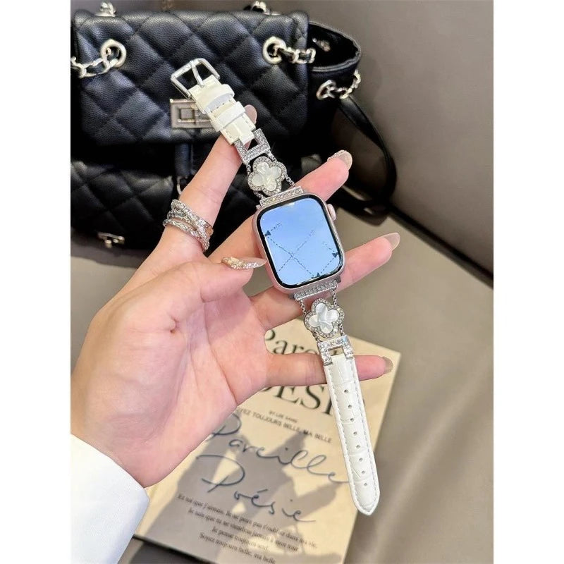 Clover fine diamond versatile pattern compatible with iWatch Apple strap 38mm 40mm 41mm 42mm 44mm 45mm 49mm
