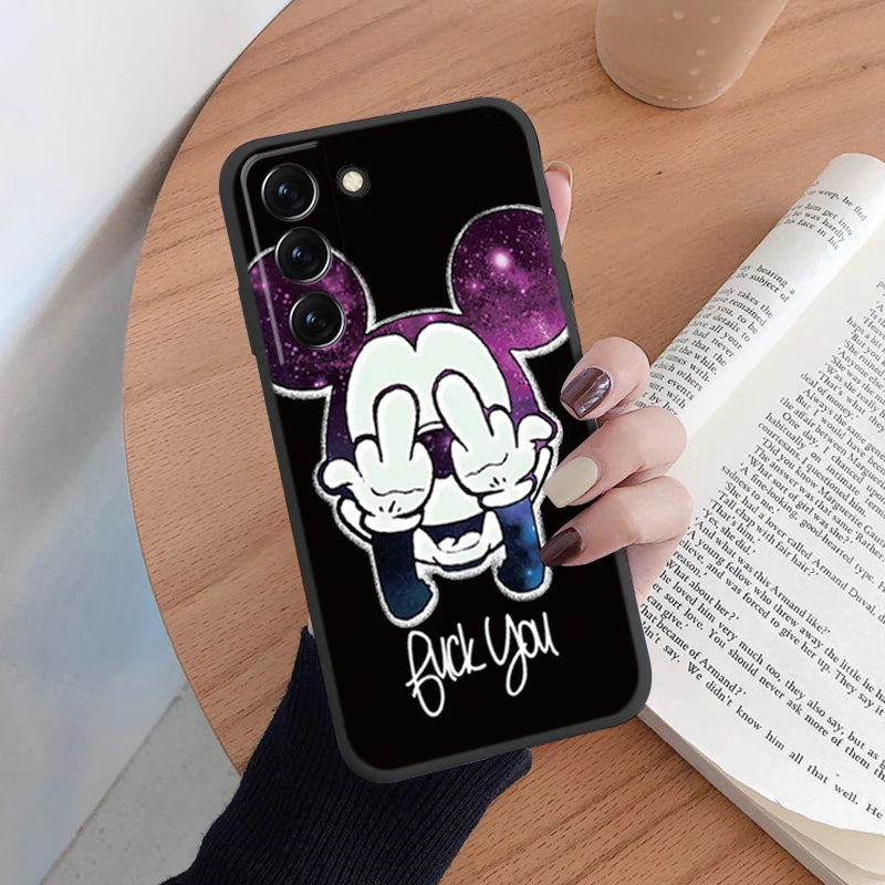 For Samsung S22 S 22 Plus Ultra Phone Case Cute Pink Mickey Minnie Soft TPU Protection Shockproof Cover For Samsung Galaxy S22