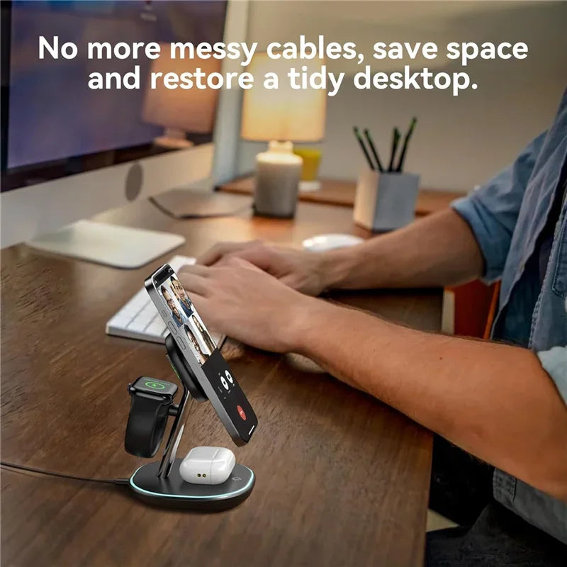 Magnetic 3 in 1 Wireless Charger Stand