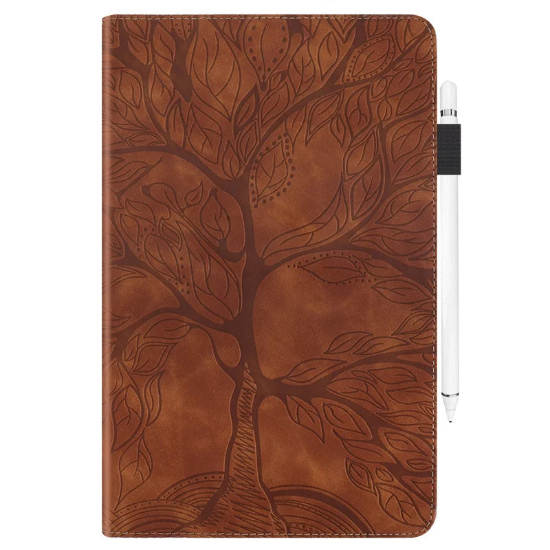 For Samsung Galaxy Tab S10 FE Plus Case 13.1 inch Emboss Tree PU Leather Flip Cover for Coque Galaxy Tab S10 FE Plus Case Funda