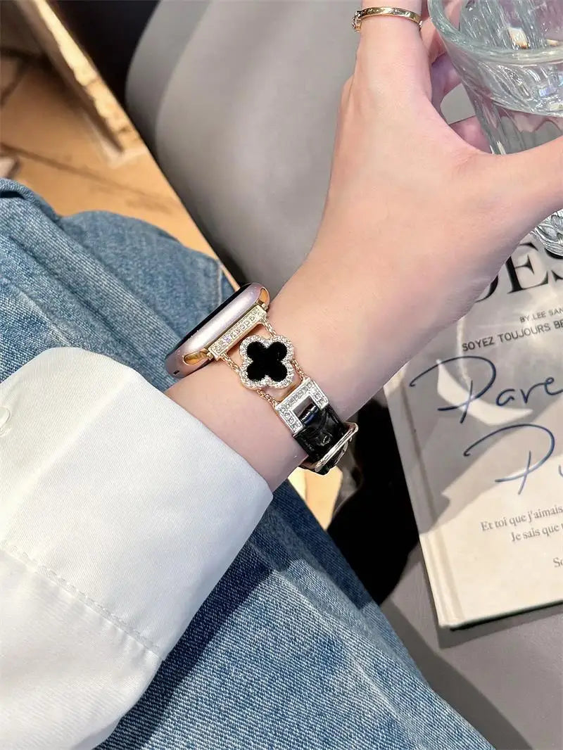 Clover fine diamond versatile pattern compatible with iWatch Apple strap 38mm 40mm 41mm 42mm 44mm 45mm 49mm