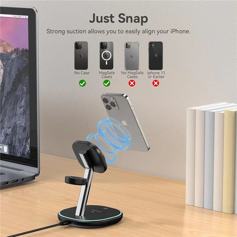 Magnetic 3 in 1 Wireless Charger Stand