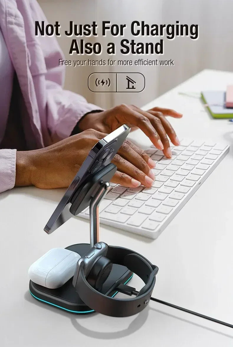 Magnetic 3 in 1 Wireless Charger Stand