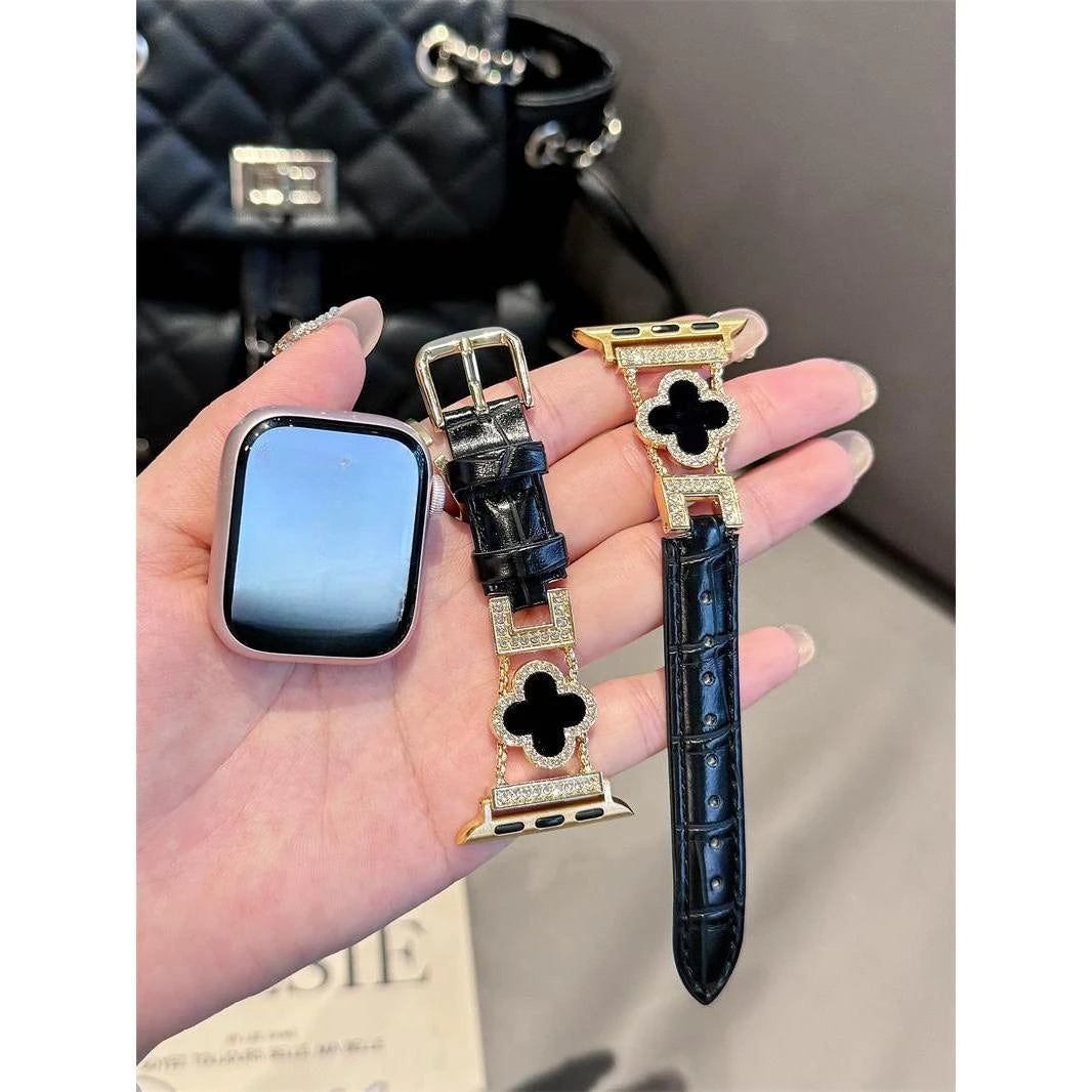 Clover fine diamond versatile pattern compatible with iWatch Apple strap 38mm 40mm 41mm 42mm 44mm 45mm 49mm