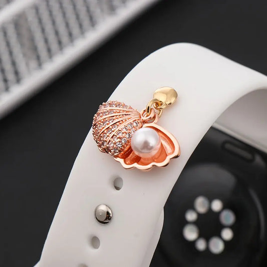 Luxury Gold Charm Pendants for Apple Watch Bands – Elegant Metal Strap Decorations