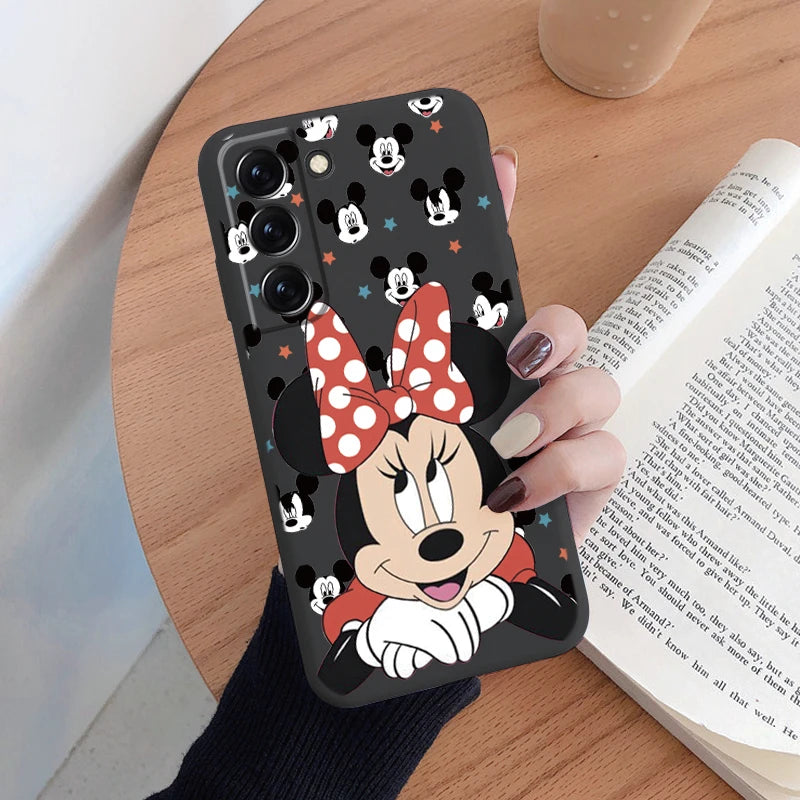 For Samsung S22 S 22 Plus Ultra Phone Case Cute Pink Mickey Minnie Soft TPU Protection Shockproof Cover For Samsung Galaxy S22