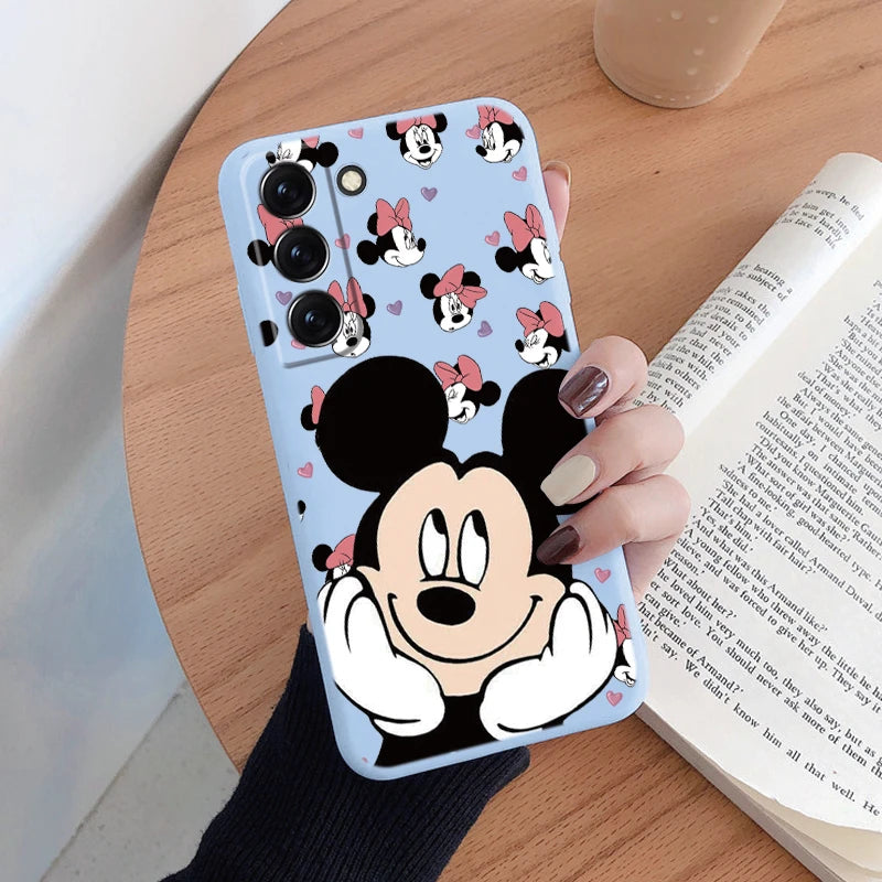 For Samsung S22 S 22 Plus Ultra Phone Case Cute Pink Mickey Minnie Soft TPU Protection Shockproof Cover For Samsung Galaxy S22