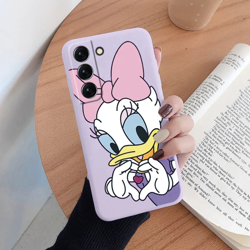 For Samsung S22 S 22 Plus Ultra Phone Case Cute Pink Mickey Minnie Soft TPU Protection Shockproof Cover For Samsung Galaxy S22