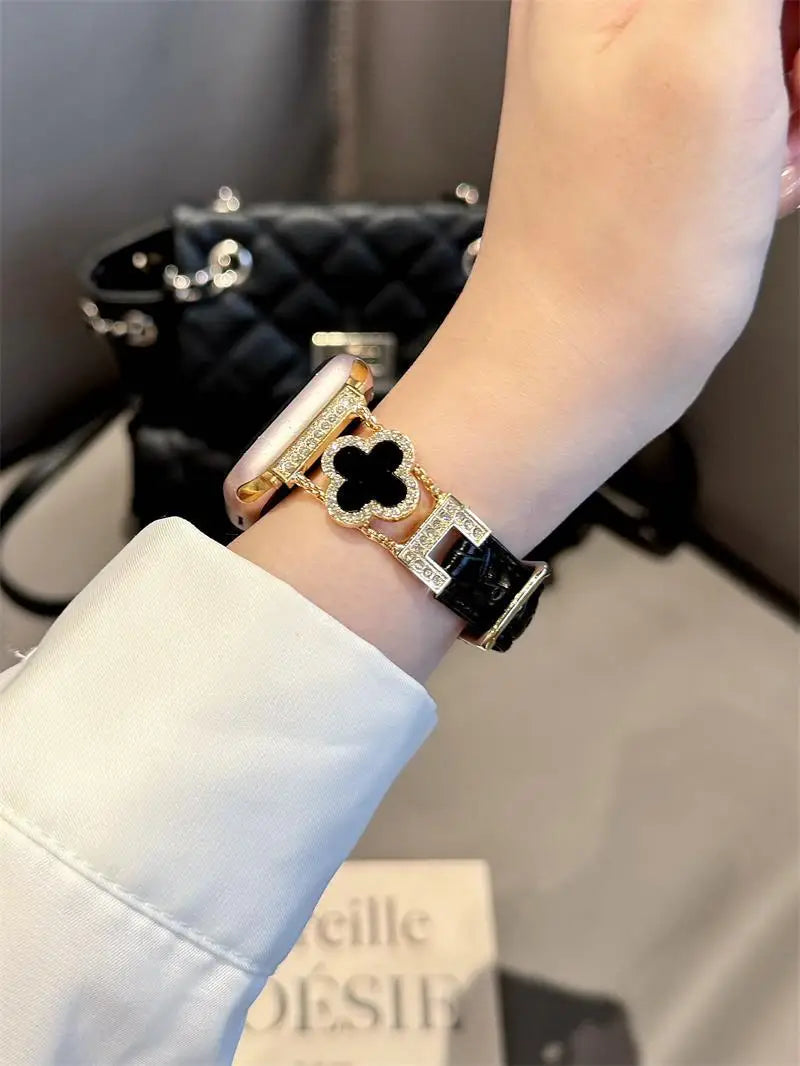 Clover fine diamond versatile pattern compatible with iWatch Apple strap 38mm 40mm 41mm 42mm 44mm 45mm 49mm