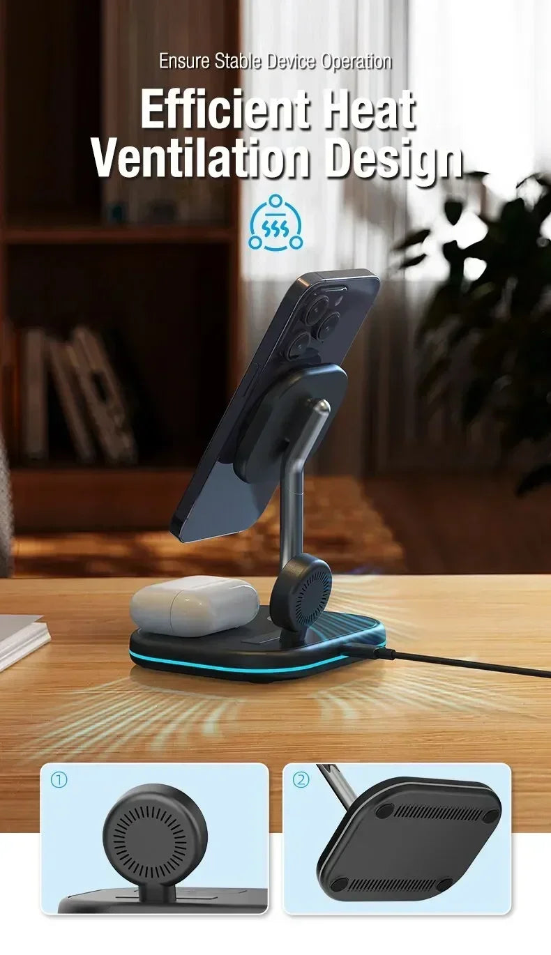 Magnetic 3 in 1 Wireless Charger Stand