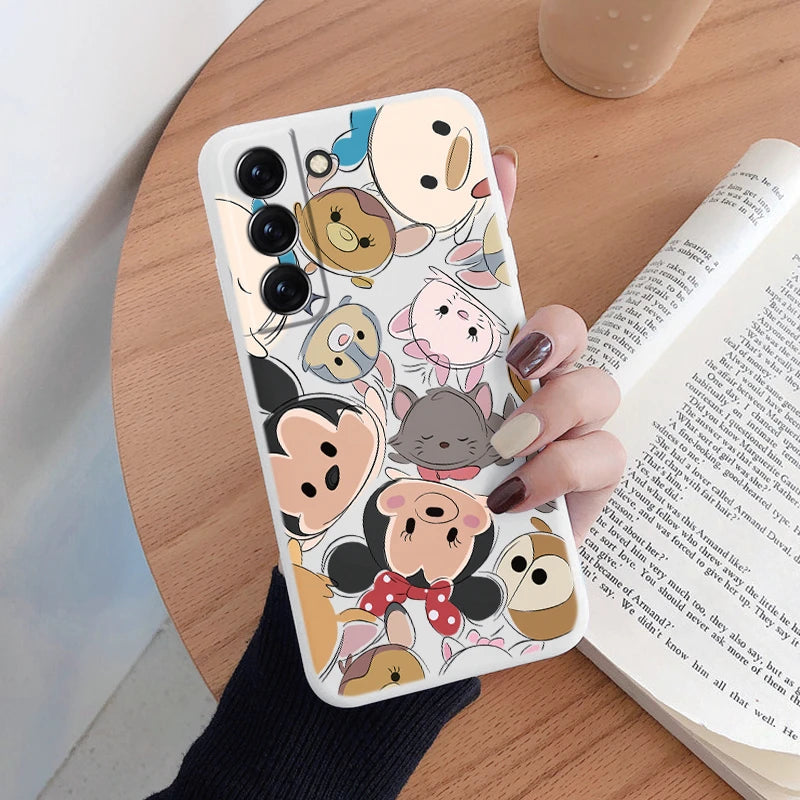 For Samsung S22 S 22 Plus Ultra Phone Case Cute Pink Mickey Minnie Soft TPU Protection Shockproof Cover For Samsung Galaxy S22