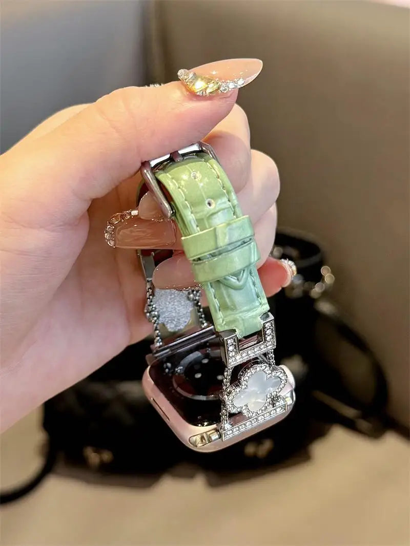 Clover fine diamond versatile pattern compatible with iWatch Apple strap 38mm 40mm 41mm 42mm 44mm 45mm 49mm