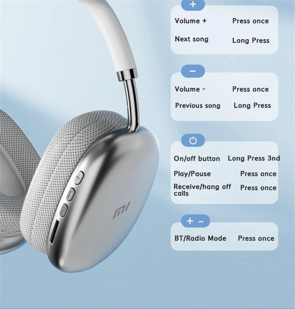 XiaoMi P9 Pro Max Wireless Bluetooth Headphones Noise Cancelling Earphones Sports Gaming Headset For Apple Android phones