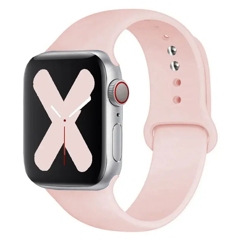 Silicone strap For Apple Watch band 44mm 40mm 45mm 41mm 42mm 38mm correa bracelet iWatch series 9 8 7 6 5 4 3 SE ultra 2 49mm