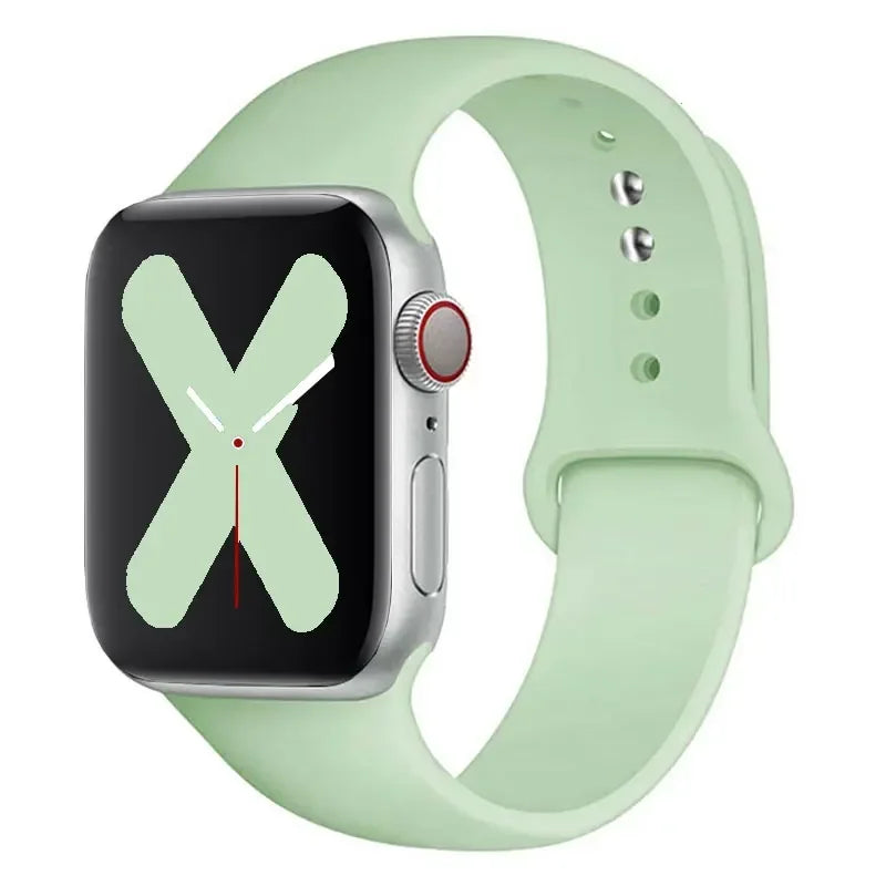 Silicone strap For Apple Watch band 44mm 40mm 45mm 41mm 42mm 38mm correa bracelet iWatch series 9 8 7 6 5 4 3 SE ultra 2 49mm