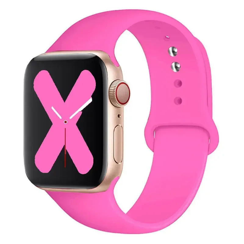Silicone strap For Apple Watch band 44mm 40mm 45mm 41mm 42mm 38mm correa bracelet iWatch series 9 8 7 6 5 4 3 SE ultra 2 49mm