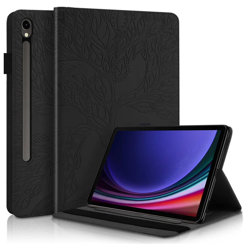 For Samsung Galaxy Tab S10 FE Plus Case 13.1 inch Emboss Tree PU Leather Flip Cover for Coque Galaxy Tab S10 FE Plus Case Funda