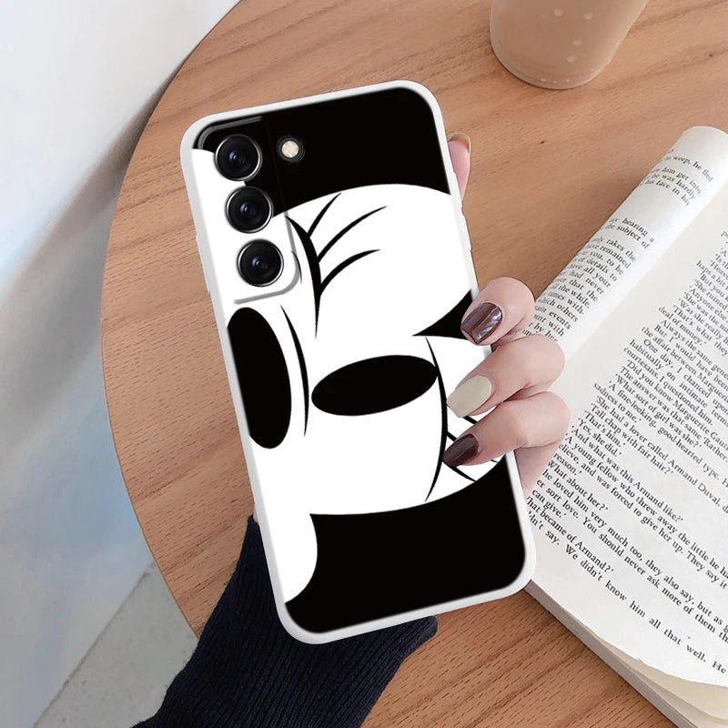 For Samsung S22 S 22 Plus Ultra Phone Case Cute Pink Mickey Minnie Soft TPU Protection Shockproof Cover For Samsung Galaxy S22