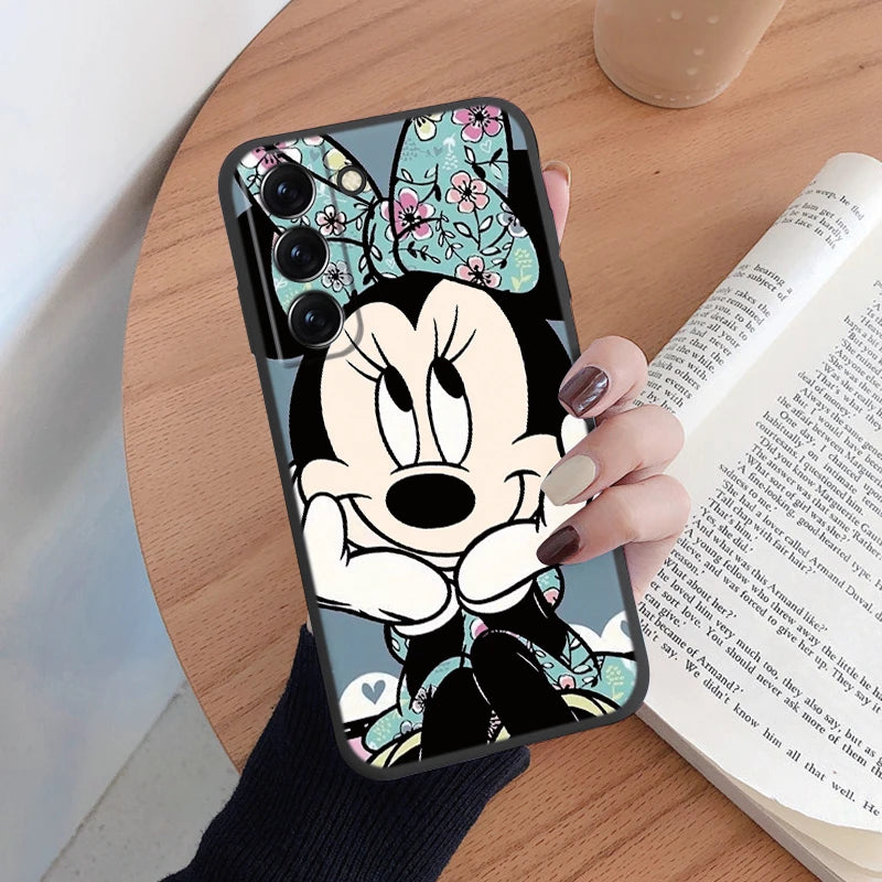For Samsung S22 S 22 Plus Ultra Phone Case Cute Pink Mickey Minnie Soft TPU Protection Shockproof Cover For Samsung Galaxy S22
