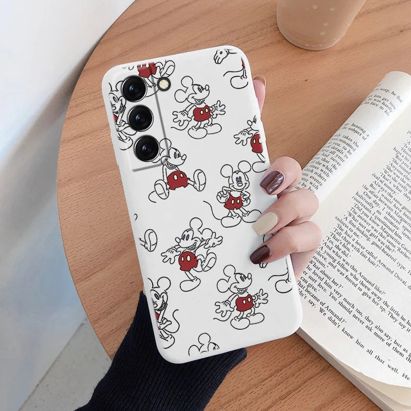 For Samsung S22 S 22 Plus Ultra Phone Case Cute Pink Mickey Minnie Soft TPU Protection Shockproof Cover For Samsung Galaxy S22