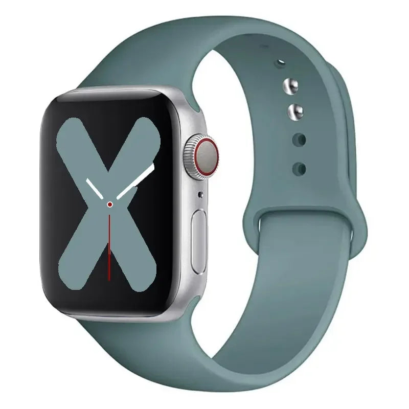 Silicone strap For Apple Watch band 44mm 40mm 45mm 41mm 42mm 38mm correa bracelet iWatch series 9 8 7 6 5 4 3 SE ultra 2 49mm