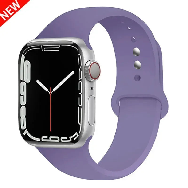 Silicone strap For Apple Watch band 44mm 40mm 45mm 41mm 42mm 38mm correa bracelet iWatch series 9 8 7 6 5 4 3 SE ultra 2 49mm