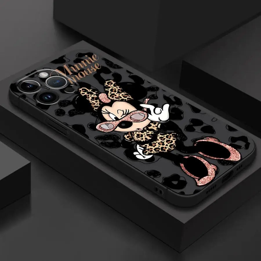 Disney Leopard Mickey Minnie Phone Case for Apple iPhone