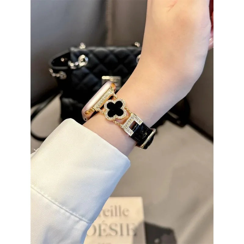 Clover fine diamond versatile pattern compatible with iWatch Apple strap 38mm 40mm 41mm 42mm 44mm 45mm 49mm