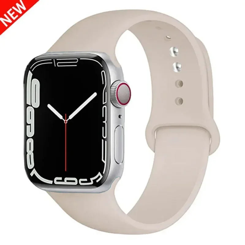 Silicone strap For Apple Watch band 44mm 40mm 45mm 41mm 42mm 38mm correa bracelet iWatch series 9 8 7 6 5 4 3 SE ultra 2 49mm