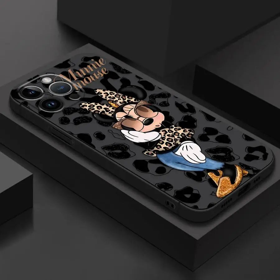 Disney Leopard Mickey Minnie Phone Case for Apple iPhone