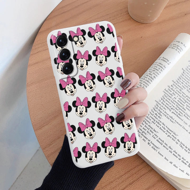 For Samsung S22 S 22 Plus Ultra Phone Case Cute Pink Mickey Minnie Soft TPU Protection Shockproof Cover For Samsung Galaxy S22