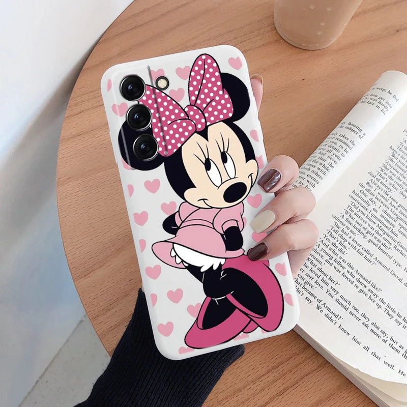 For Samsung S22 S 22 Plus Ultra Phone Case Cute Pink Mickey Minnie Soft TPU Protection Shockproof Cover For Samsung Galaxy S22