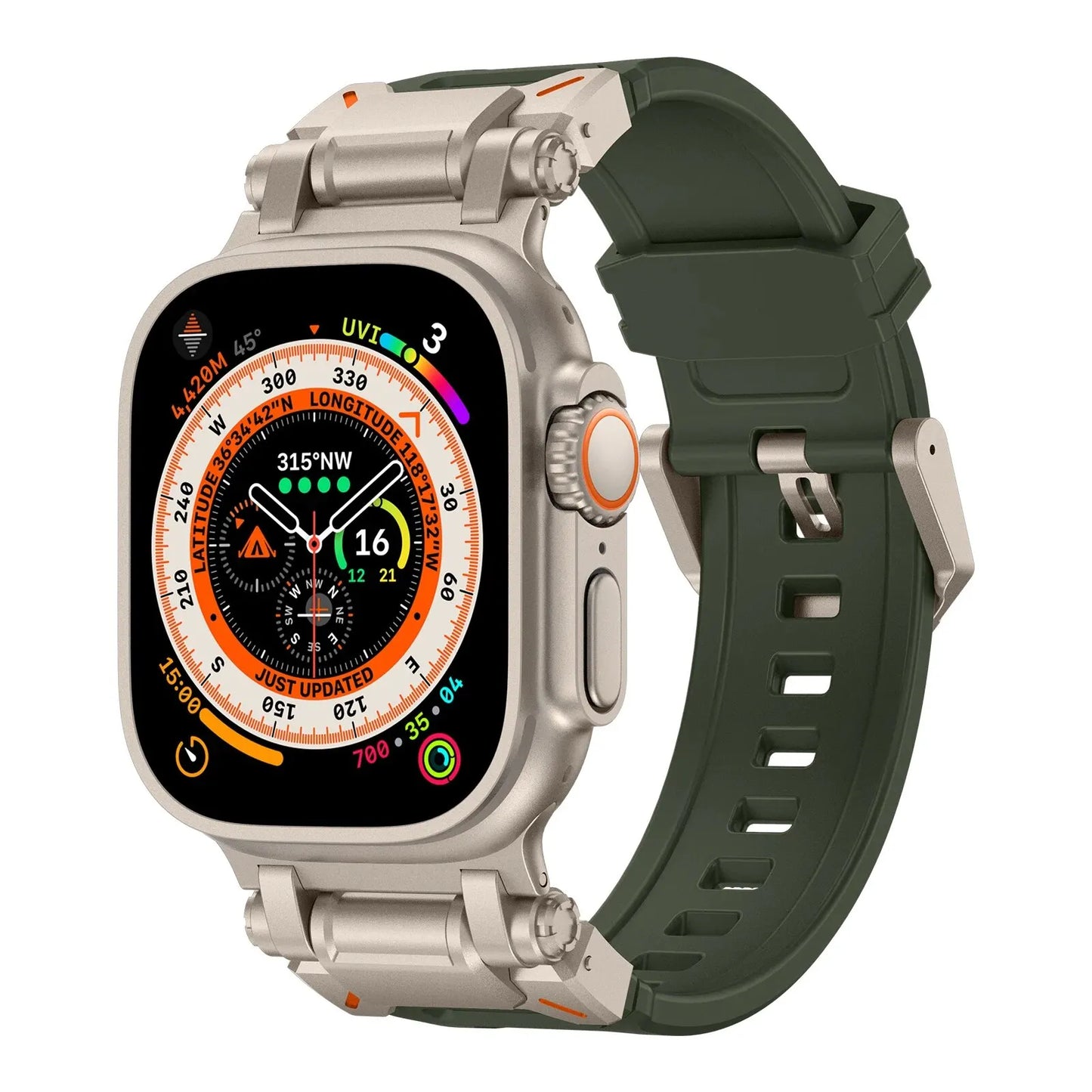 Metal+Silicone Strap For Apple Watch Ultra Band