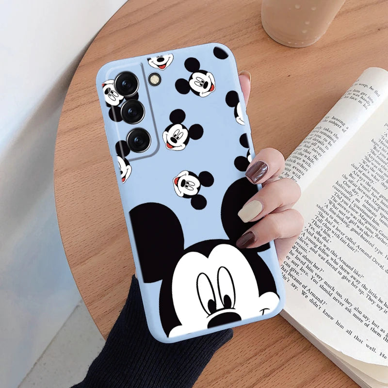 For Samsung S22 S 22 Plus Ultra Phone Case Cute Pink Mickey Minnie Soft TPU Protection Shockproof Cover For Samsung Galaxy S22