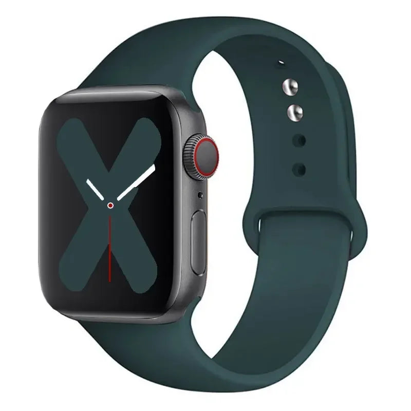 Silicone strap For Apple Watch band 44mm 40mm 45mm 41mm 42mm 38mm correa bracelet iWatch series 9 8 7 6 5 4 3 SE ultra 2 49mm